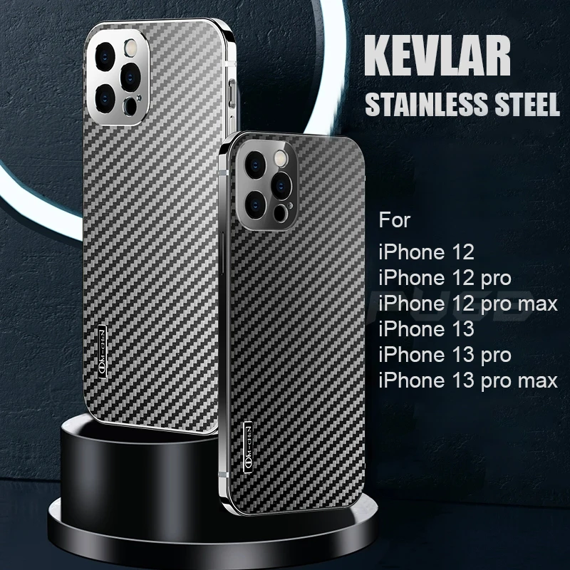 Luxury Stainless Steel Metal Bumper Kevlar Case For iPhone 12 13 Pro Max 13pro Carbon Fiber Texture Shockproof Phone Cover Coque
Luxury Stainless Steel Metal Bumper Kevlar Case For iPhone 12 13 Pro Max 13pro Carbon Fiber Texture Shockproof Phone Cover Coque