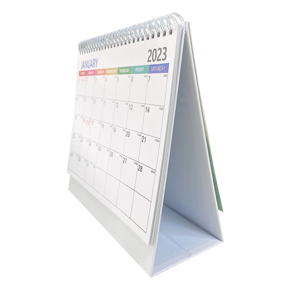 

Calendar Desk Desktop Planner Monthly Office Standing Table Schedule Agenda Stand English Up Daily Planning Decorative Tent 2023