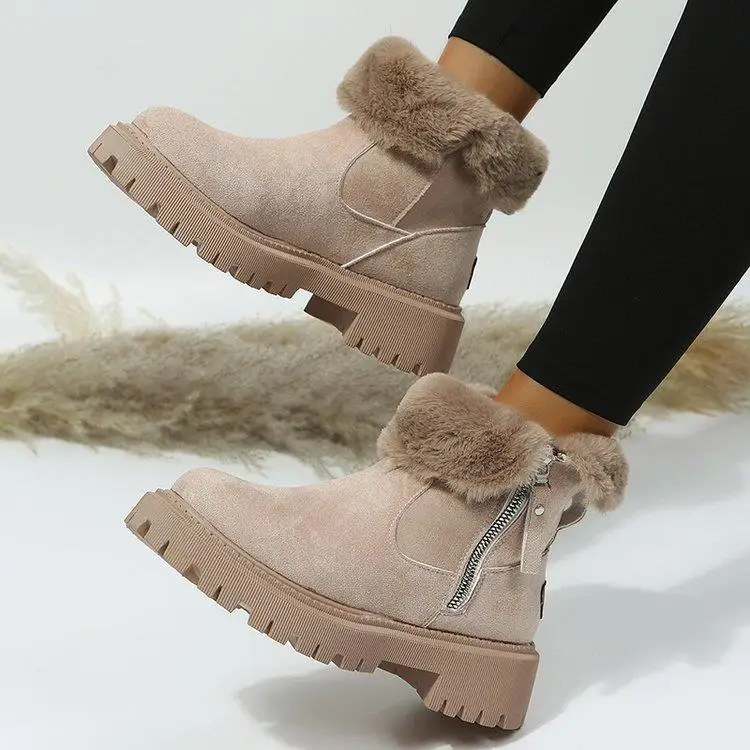 Faux Suede Winter Thick Plush Snow Boots Women Non-slip Boots Woman Keep Warm Cotton Padded Shoes Platform Ankle Booties 2022
Faux Suede Winter Thick Plush Snow Boots Women Non-slip Boots Woman Keep Warm Cotton Padded Shoes Platform Ankle Booties 2022