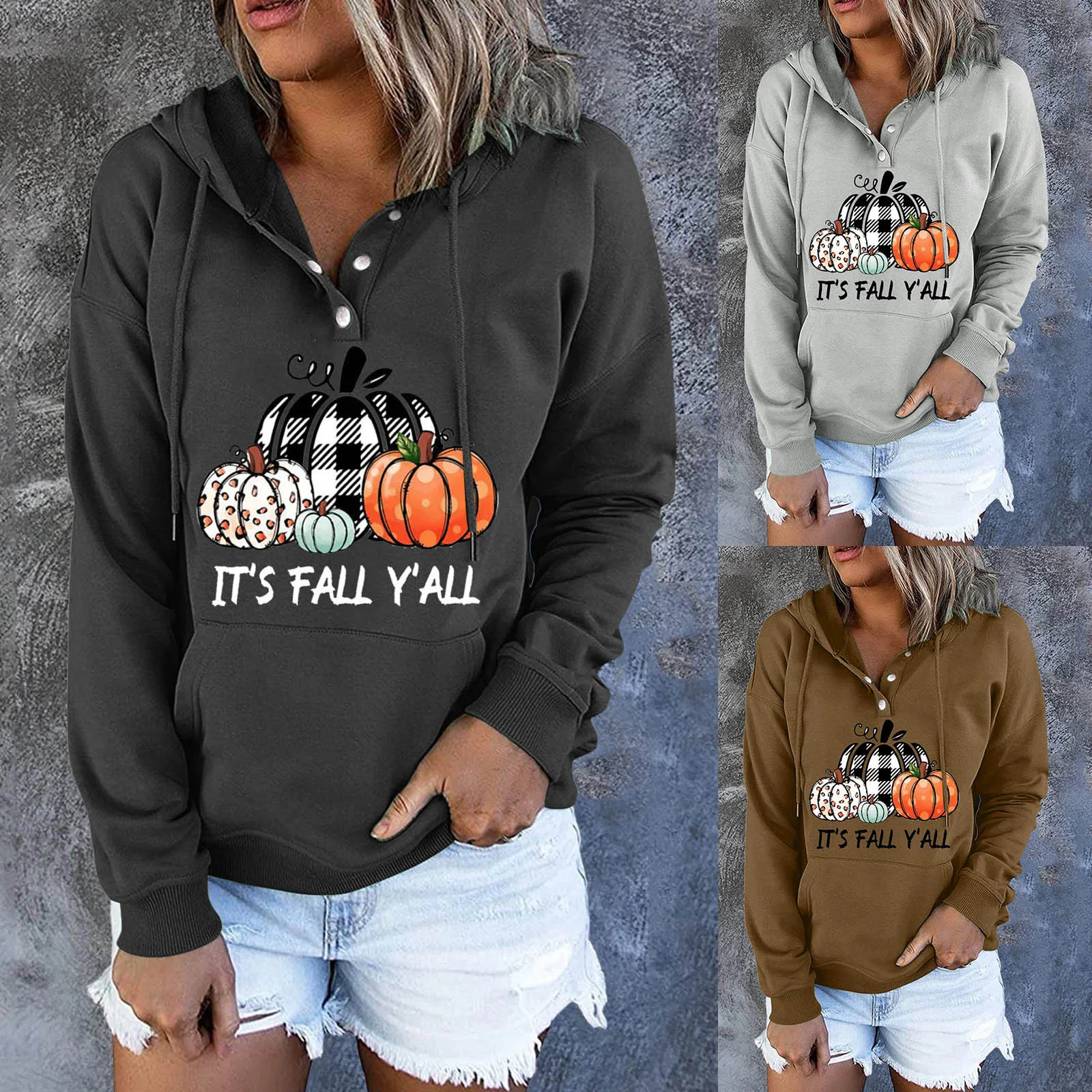 Women Hoodie Shirt Cotton Women Hooded Halloween Pocket Drawstring Long Sleeves Button Printing Long Zipper Fleece Sweaters
Women Hoodie Shirt Cotton Women Hooded Halloween Pocket Drawstring Long Sleeves Button Printing Long Zipper Fleece Sweaters
