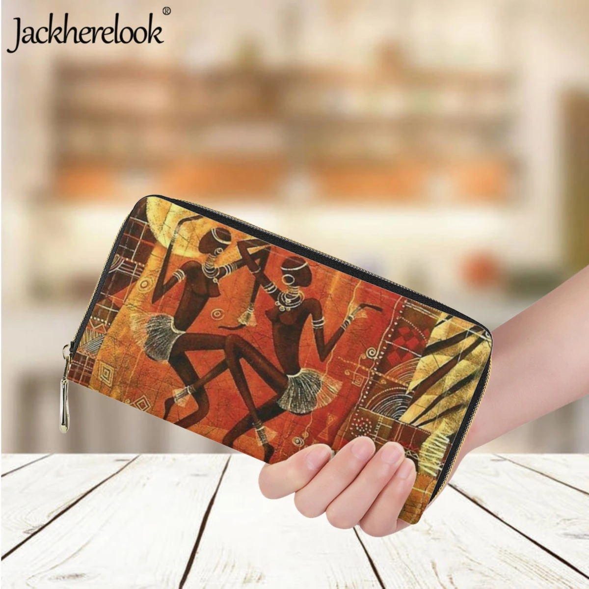 

Jackherelook Модный Новый женский кошелек из искусственной кожи роскошный длинный кошелек Африканский черный женский дизайнерский кошелек с держателем для кредитных карт