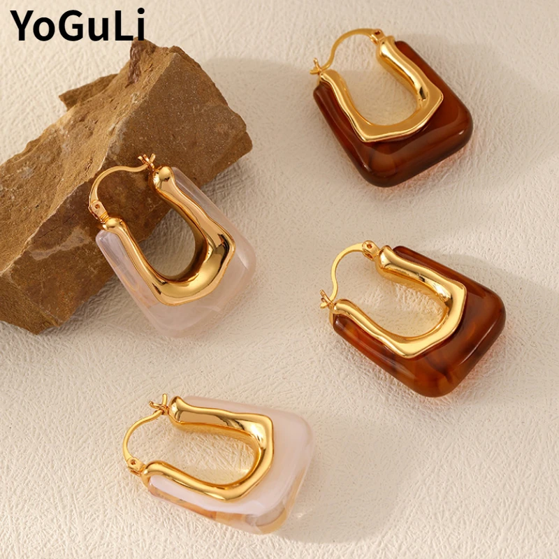 Fashion Jewelry U Shape High Quality Resin Earrings Elegant Temperament Transparent Brown Drop Earirngs For Women Girl Gift
Fashion Jewelry U Shape High Quality Resin Earrings Elegant Temperament Transparent Brown Drop Earirngs For Women Girl Gift