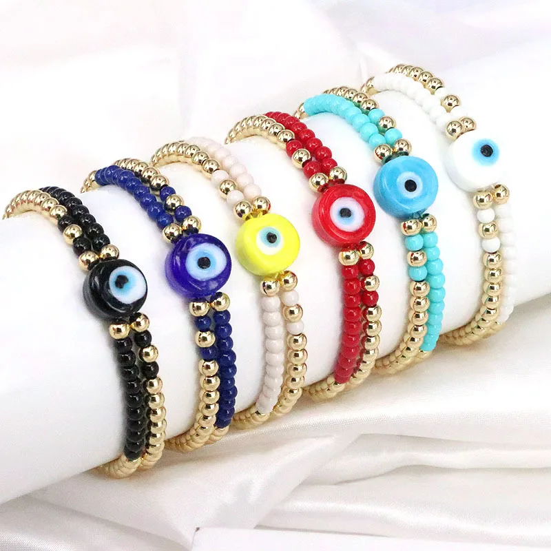 Vlen Multicolor Lucky Evil Eye Bracelet for Women Double Beaded Strand Bracelets Stacking Pulseras Femme Boho Jewelry
Vlen Multicolor Lucky Evil Eye Bracelet for Women Double Beaded Strand Bracelets Stacking Pulseras Femme Boho Jewelry
