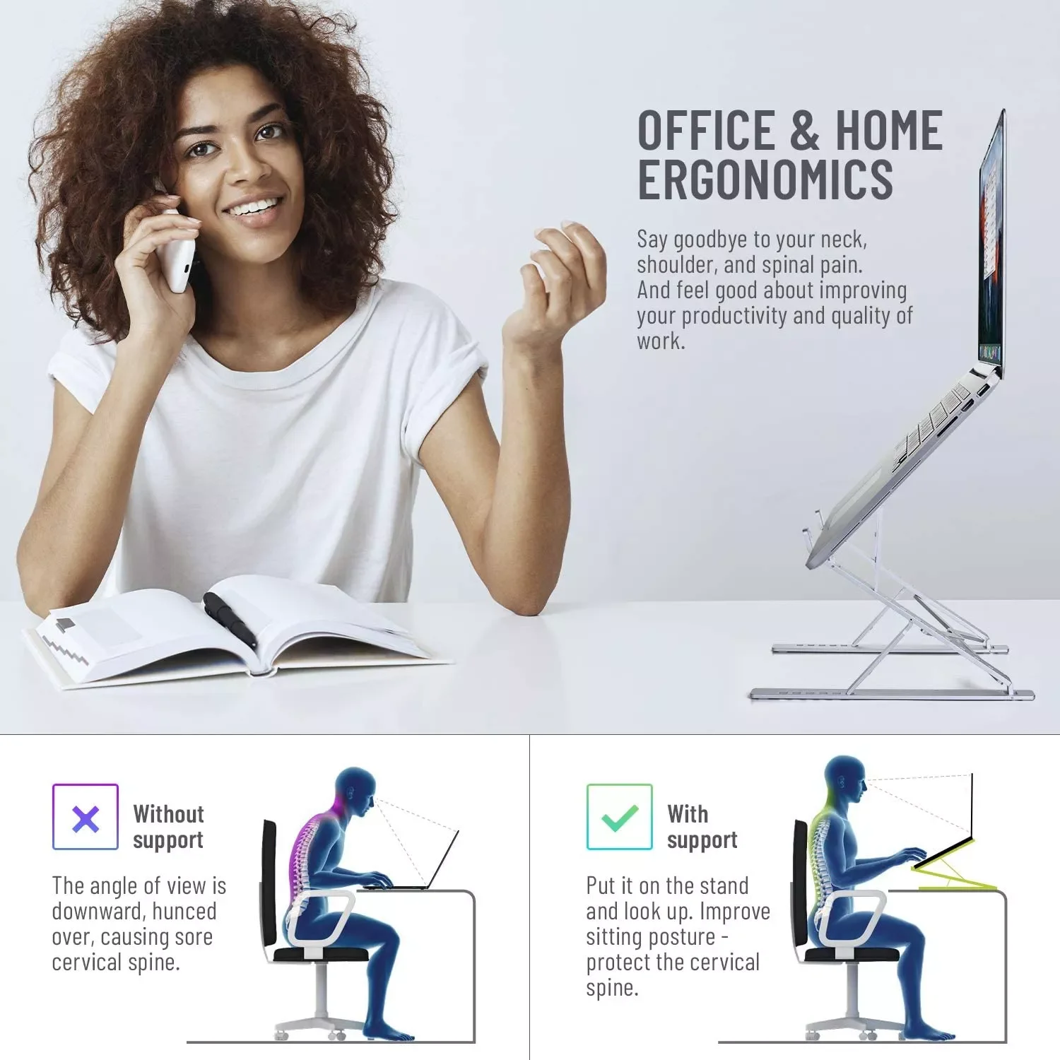 Portable 2 Layer Height Adjustable Laptop Stand For Macbook Notebook Aluminium Alloy Holder for Computer Desk Cooling Bracket
Portable 2 Layer Height Adjustable Laptop Stand For Macbook Notebook Aluminium Alloy Holder for Computer Desk Cooling Bracket