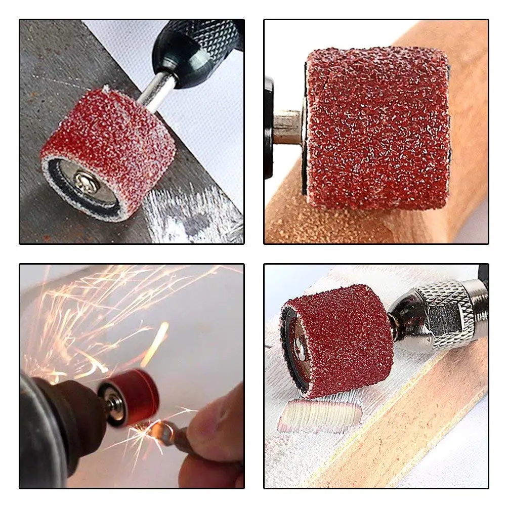 1/2in 3/8in 1/4in Sanding drum 1/8" shank 120 Grit Aluminium Oxide For wood metal plastic Kit Mandrel Rotary Tool
1/2in 3/8in 1/4in Sanding drum 1/8" shank 120 Grit Aluminium Oxide For wood metal plastic Kit Mandrel Rotary Tool