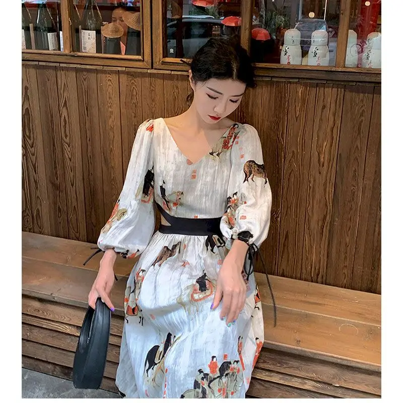 Fonekie Casual Dresses Women 2021 Autumn National Style Niche Print Temperament Dress Mid-length Fairy Skirt Chinese Fashion
Fonekie Casual Dresses Women 2021 Autumn National Style Niche Print Temperament Dress Mid-length Fairy Skirt Chinese Fashion