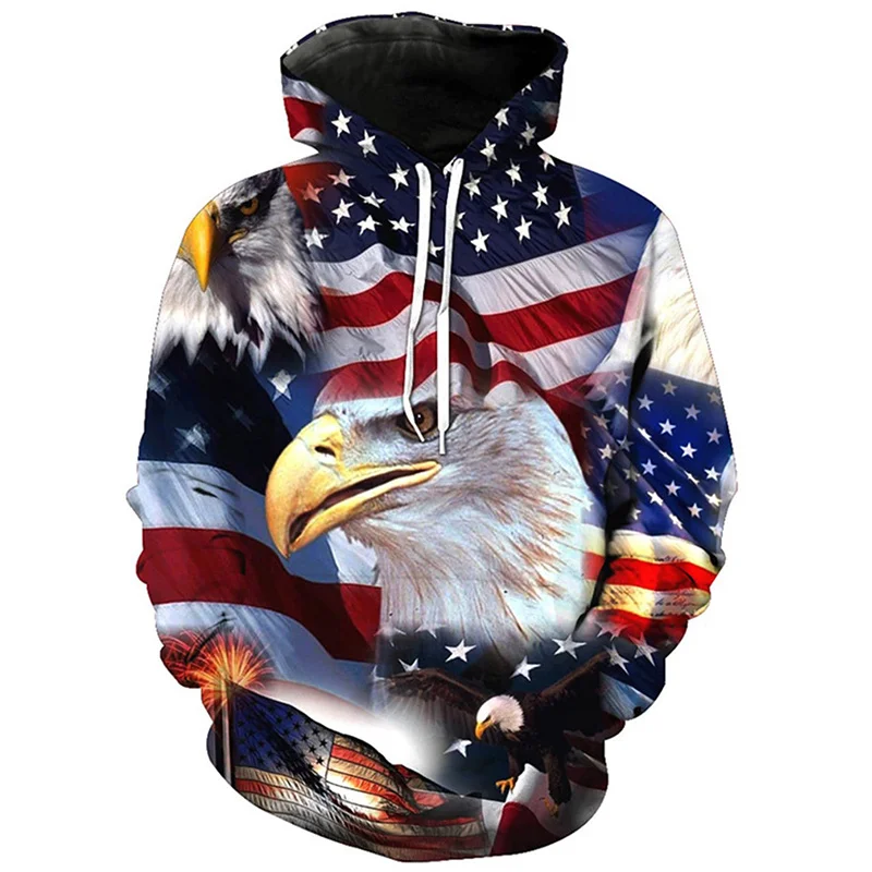 

American USA Flag Eagle Hoodie Men Clothing 3D US Veteran Army Camo Printed New in Hoodies Women Harajuku Fashion y2k Pullover