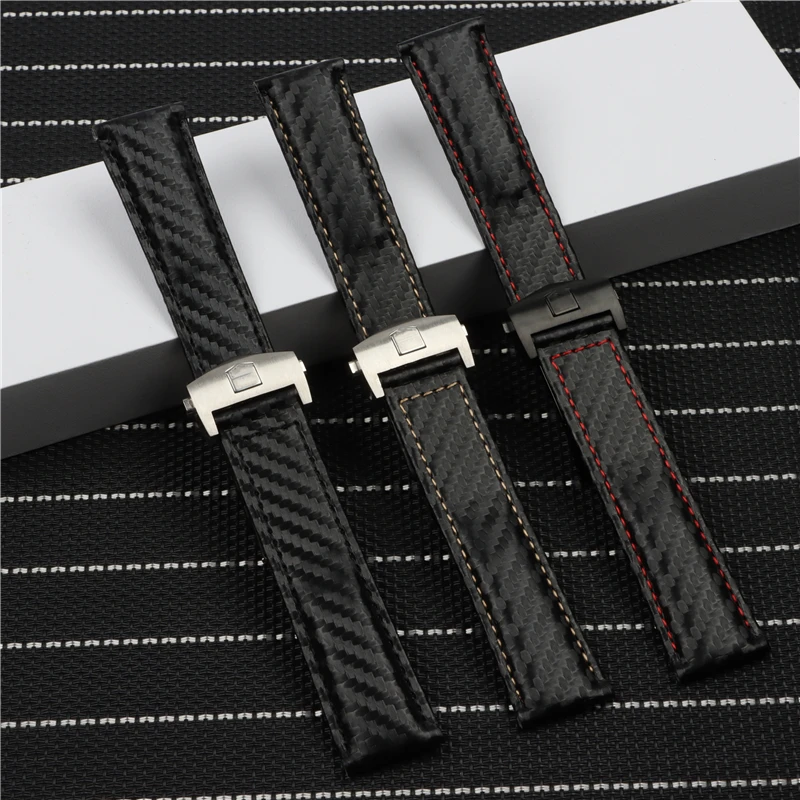 22mm 24mm Carbon Fiber Cowhide Men's Watch Wristband Belt For Tag Heuer CARRERA Monaco Aquaracer Watch Strap Clock Bracelet
22mm 24mm Carbon Fiber Cowhide Men's Watch Wristband Belt For Tag Heuer CARRERA Monaco Aquaracer Watch Strap Clock Bracelet