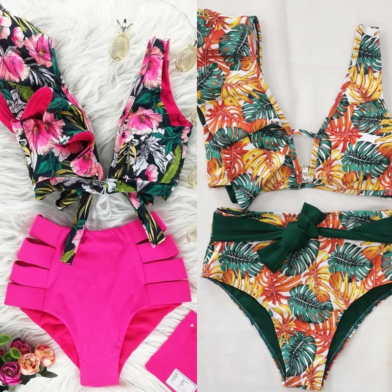 Милый купальник на одно плечо с оборками, комплект бикини с цветочным принтом, модные купальные костюмы, купальник с высокой талией, женская пляжная одежда
Милый купальник на одно плечо с оборками, комплект бикини с цветочным принтом, модные купальные костюмы, купальник с высокой талией, женская пляжная одежда