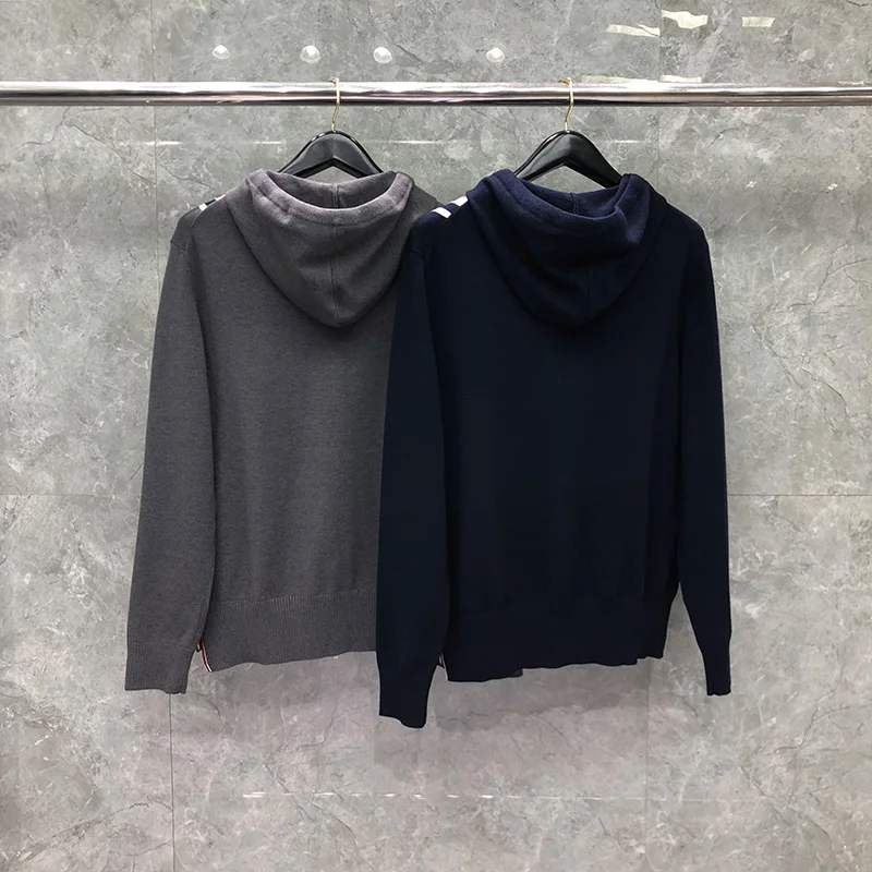 TB Knitted Coat Hooded Zippered Cardigan Sweater Men's and Women's Sweater Fashion Brand Autumn and Winter
TB Knitted Coat Hooded Zippered Cardigan Sweater Men's and Women's Sweater Fashion Brand Autumn and Winter