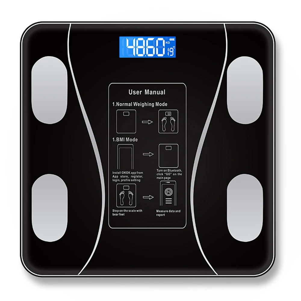 

Напольные весы с Bluetooth, Умные Электронные цифровые весы для дома, напольные весы с закаленным стеклом и ЖК-дисплеем, новинка 2023