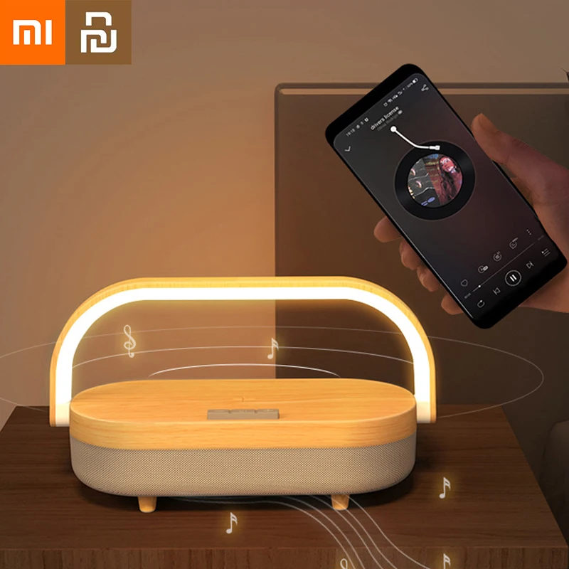 Светодиодный ночник Xiaomi Youpin, прикроватный светильник, Беспроводная зарядка, музыкальная настольная лампа, умный Bluetooth-динамик, держатель для телефона
Светодиодный ночник Xiaomi Youpin, прикроватный светильник, Беспроводная зарядка, музыкальная настольная лампа, умный Bluetooth-динамик, держатель для телефона