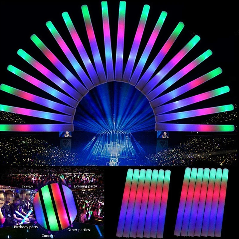 10Pcs LED Luminous Sticks Colorful Cheer Tube Party Atmosphere Props Foam Stick RGB Glow In The Dark for Concert Festival Party
10Pcs LED Luminous Sticks Colorful Cheer Tube Party Atmosphere Props Foam Stick RGB Glow In The Dark for Concert Festival Party