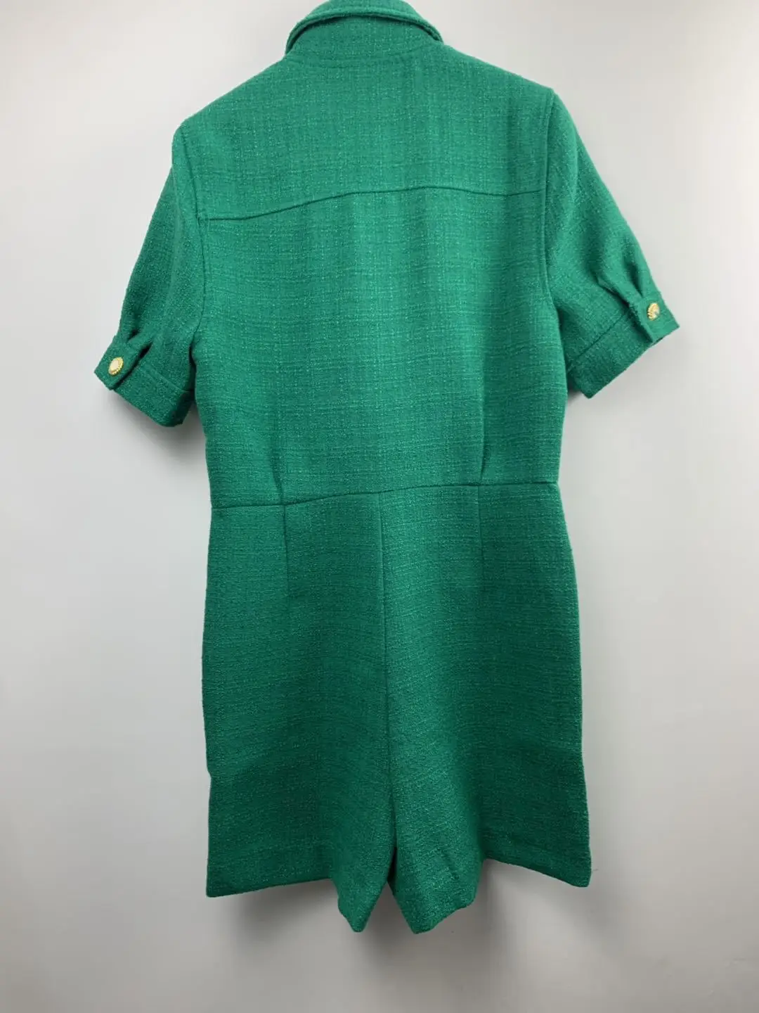 Women Turn-down Collar Zipper Rompers Short Sleeve Tweed Slim Fit Autumn Winter Playsuits
Women Turn-down Collar Zipper Rompers Short Sleeve Tweed Slim Fit Autumn Winter Playsuits