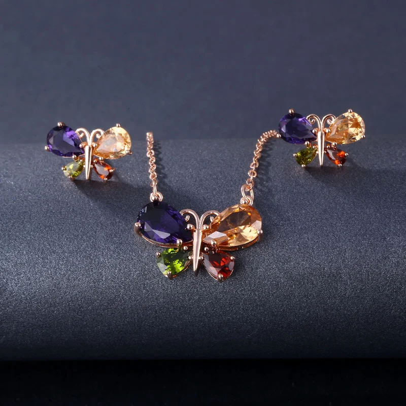 2022 Fashion New Women Colorful Gem Butterfly Jewelry Sets for Women Wedding Engagement Necklaces Earrings Charm Jewelry
2022 Fashion New Women Colorful Gem Butterfly Jewelry Sets for Women Wedding Engagement Necklaces Earrings Charm Jewelry