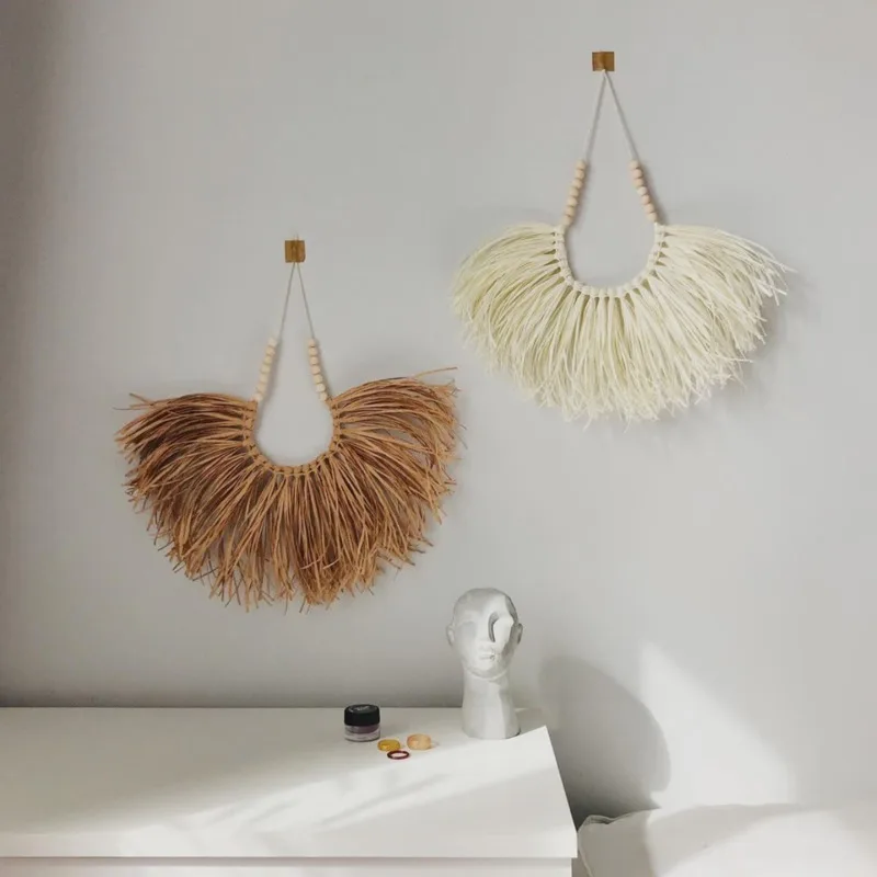 Straw Wall Hanging Decorations INS Nordic Hand woven Cotton Thread Weaving Ornament Children room Wall Hanging Beaded Handicraft
Straw Wall Hanging Decorations INS Nordic Hand woven Cotton Thread Weaving Ornament Children room Wall Hanging Beaded Handicraft