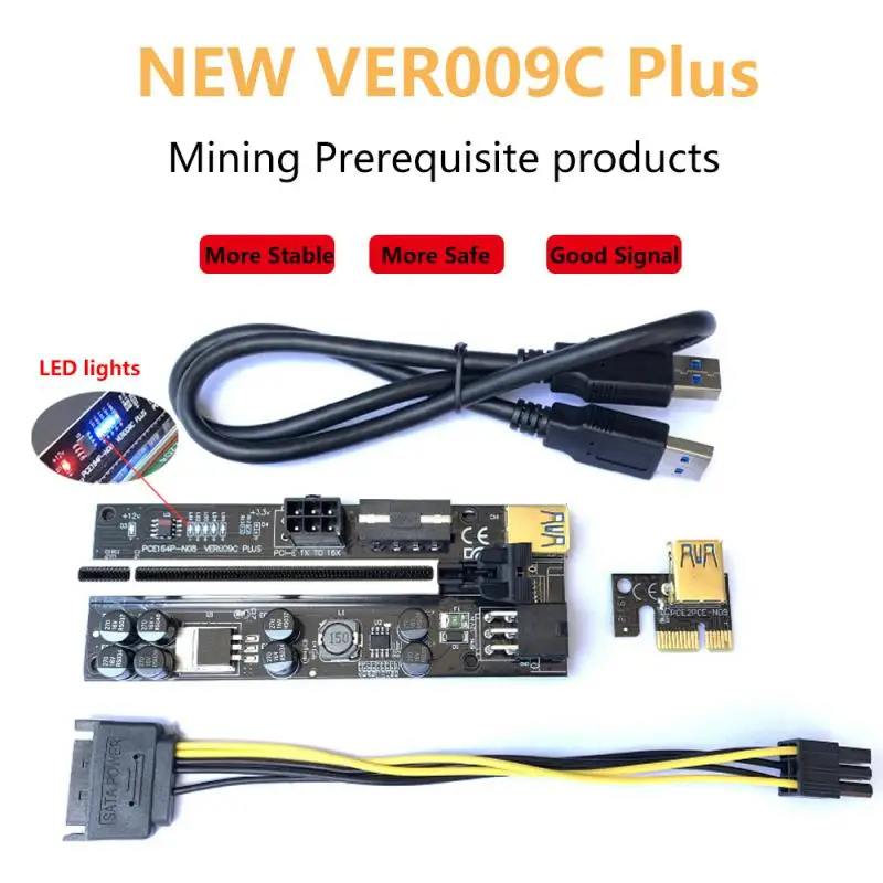 VER009C Plus PCI-E Riser Card USB 3.0 Cable PCIe Express 1X To 16X Extender 15 Pin To 6 Pin Power Adapter Cable For Video Card 
VER009C Plus PCI-E Riser Card USB 3.0 Cable PCIe Express 1X To 16X Extender 15 Pin To 6 Pin Power Adapter Cable For Video Card