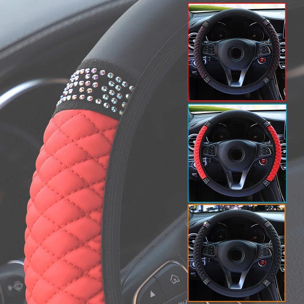 Universal 37-38cm Diameter Soft Plush Rhinestone Car Steering Wheel Cover Interior Accessories Steering-Cover Car-styling
Universal 37-38cm Diameter Soft Plush Rhinestone Car Steering Wheel Cover Interior Accessories Steering-Cover Car-styling