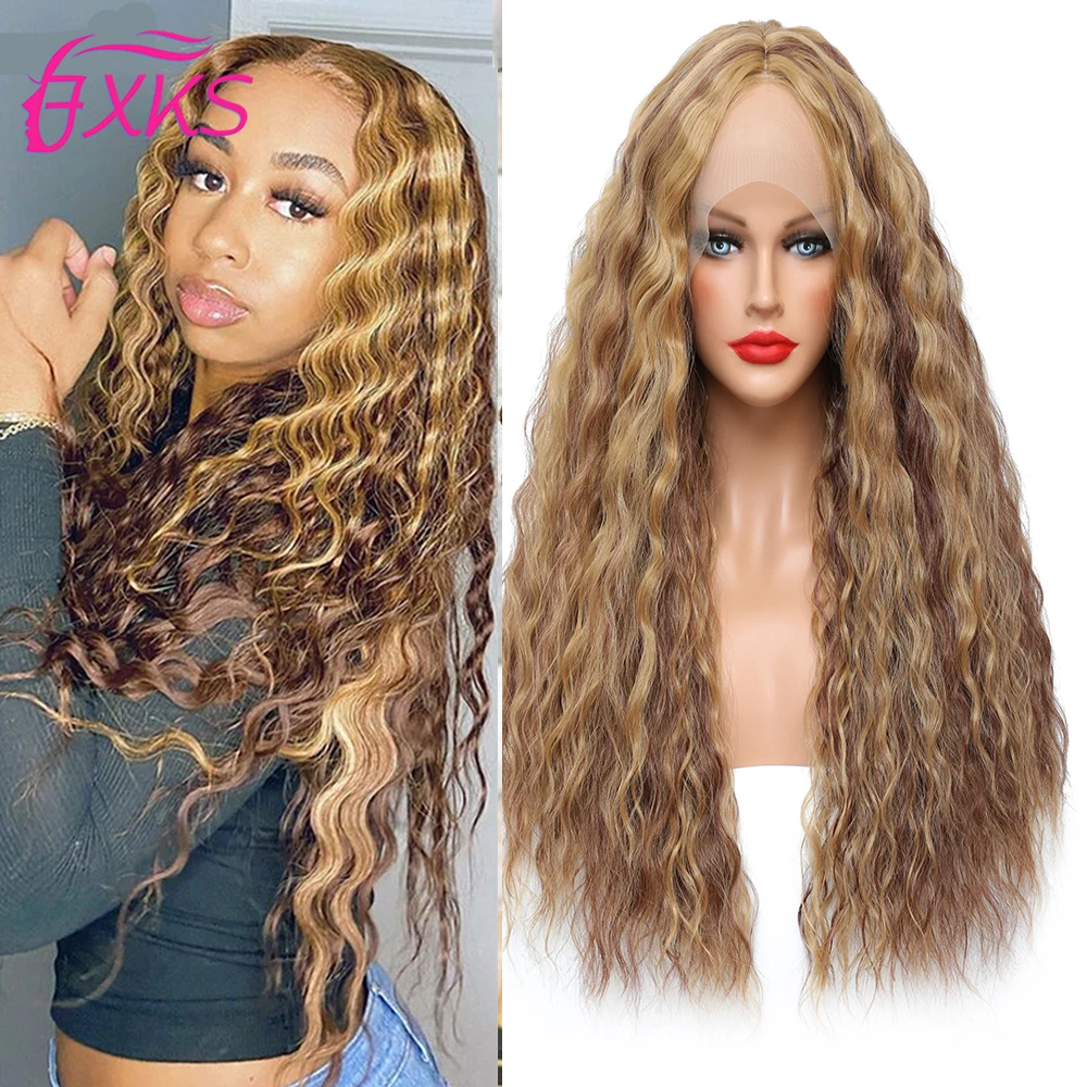 Brown Lace Front Long Wave Synthetic Wig 13X1cm Gold Lace Frontal Heat Resistant Fiber Hair Wigs For Women Daily Use 26In FXKS
Brown Lace Front Long Wave Synthetic Wig 13X1cm Gold Lace Frontal Heat Resistant Fiber Hair Wigs For Women Daily Use 26In FXKS
