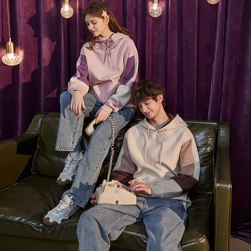 Autumn and Winter New Lovers Outfit Couple Sweater Men's and Women's Fleece-Lined Hooded Stitching Loose
Autumn and Winter New Lovers Outfit Couple Sweater Men's and Women's Fleece-Lined Hooded Stitching Loose