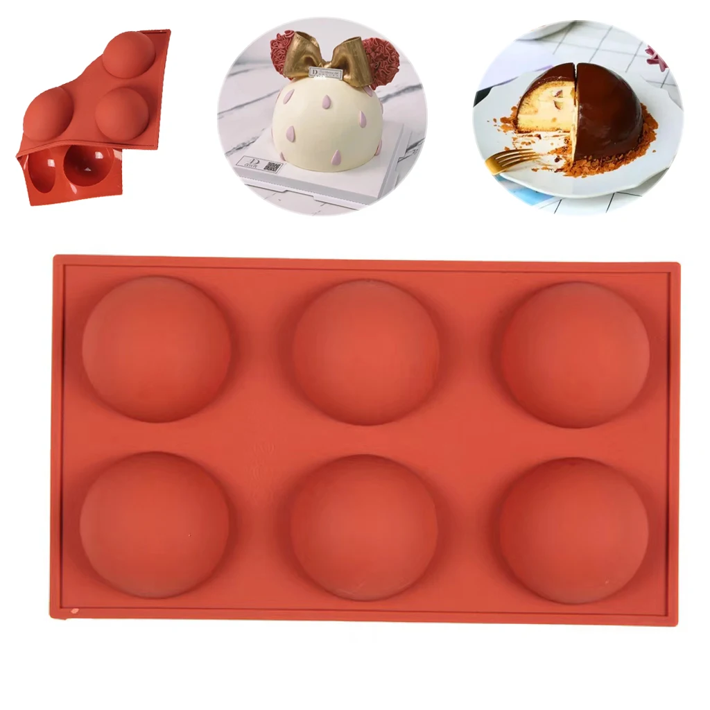 Silicone 3D Ball Round Cake Mold 6grids Half Sphere Dessert Baking Mould Tools Pudding Chocolate Sushi Molds Kitchen Accessories
Silicone 3D Ball Round Cake Mold 6grids Half Sphere Dessert Baking Mould Tools Pudding Chocolate Sushi Molds Kitchen Accessories