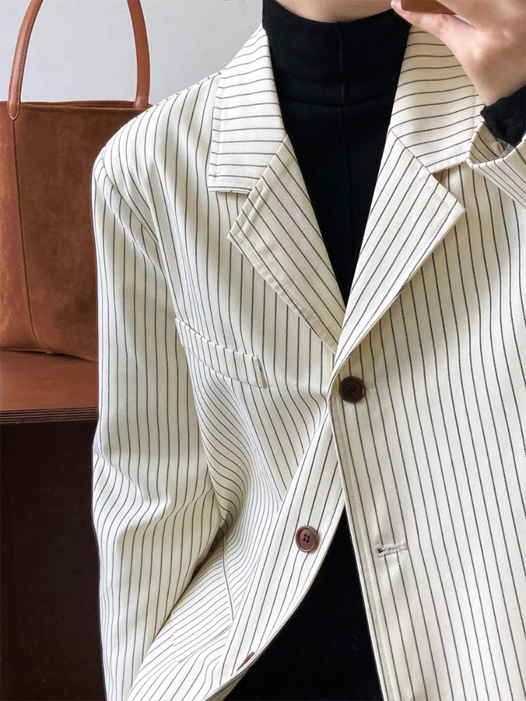 Vintage Vertical Stripe Blazer Women's Fashionable Casual Suit Top 
Vintage Vertical Stripe Blazer Women's Fashionable Casual Suit Top