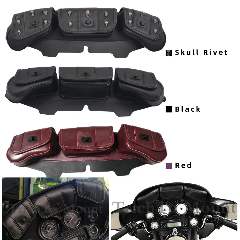 Motorcycle Windshield Bag Tool Bag Batwing Fairing 3 Pocket For Harley Touring Electra Street Tri Glide Ultra Classic 96-13
Motorcycle Windshield Bag Tool Bag Batwing Fairing 3 Pocket For Harley Touring Electra Street Tri Glide Ultra Classic 96-13