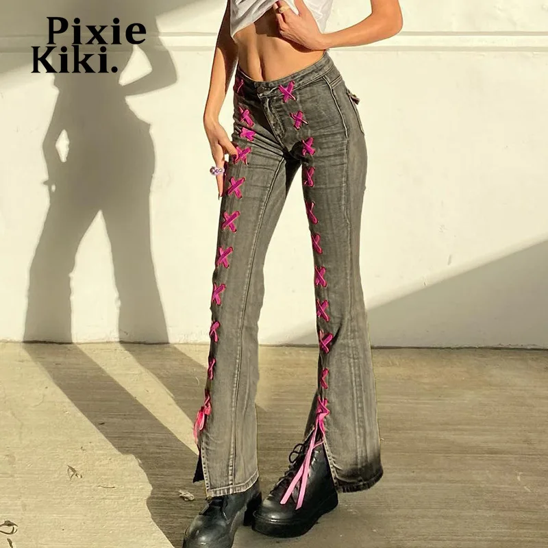 PixieKiki Y2k Pants Streetwear Low Waisted Skinny Jeans Woman Vintage Lace Up Bandage Split Hem Denim Trousers P65-FA51
PixieKiki Y2k Pants Streetwear Low Waisted Skinny Jeans Woman Vintage Lace Up Bandage Split Hem Denim Trousers P65-FA51