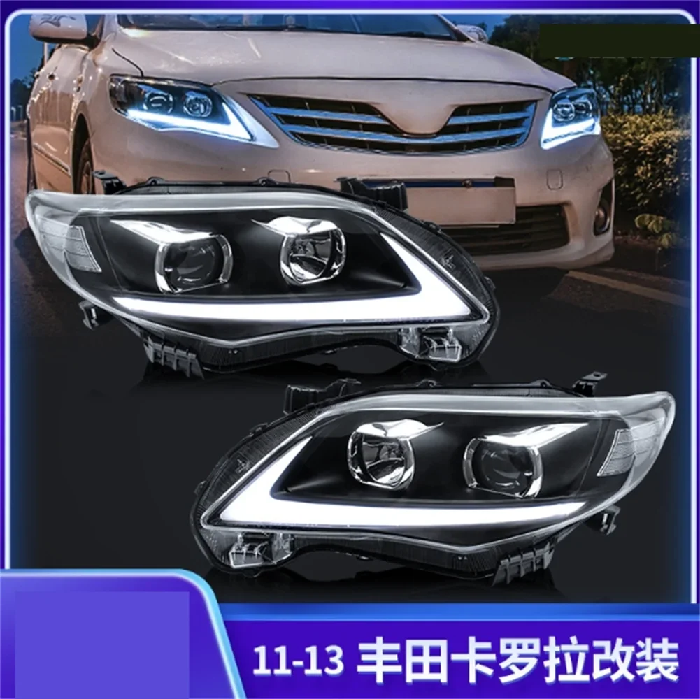 Автомобильный светодиодный передний фонарь в сборе для 11-13 Toyota Corolla DRL дневные