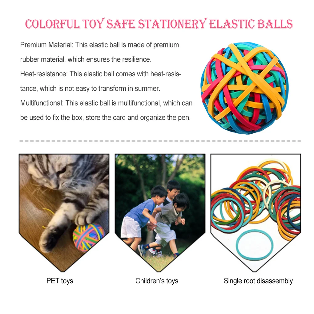 

Band Ball Heat-resistance Colorful Elastic Ball Stationery Anti-aging Fixing Tools Children's Toys Document Organizer