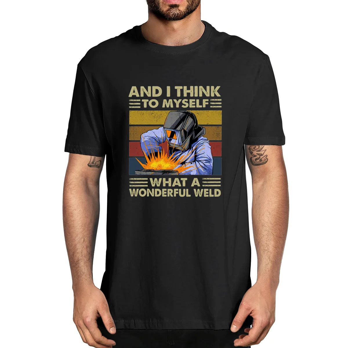 Unisex Retro Welder And I Think To Myself What A Wonderful Weld Summer Men's 100% Cotton T-Shirt Funny Women Soft Top Tee
Unisex Retro Welder And I Think To Myself What A Wonderful Weld Summer Men's 100% Cotton T-Shirt Funny Women Soft Top Tee