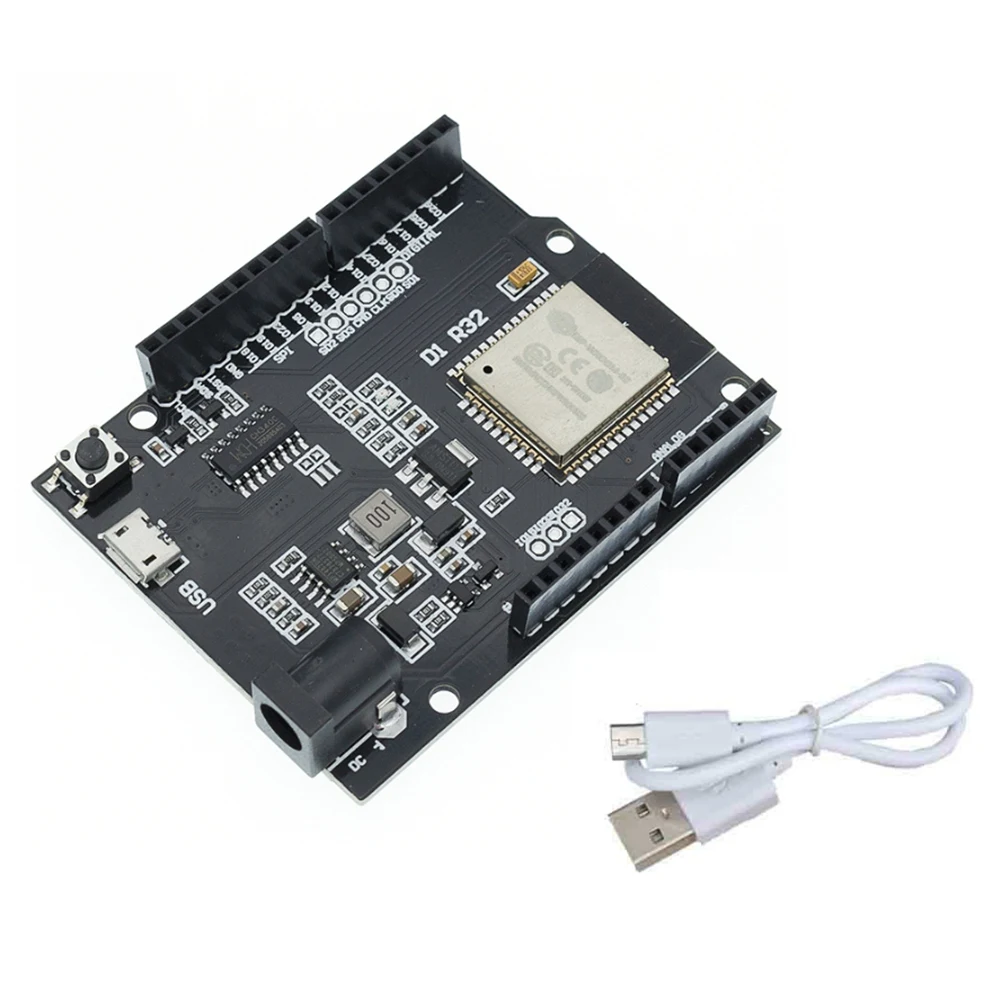 Макетная плата ESP32 + кабель для передачи данных для UNO D1R32, модуль Wi-Fi и Bluetooth, 4 Мб флэш-памяти, Совместимость с Arduino, 1 комплект
Макетная плата ESP32 + кабель для передачи данных для UNO D1R32, модуль Wi-Fi и Bluetooth, 4 Мб флэш-памяти, Совместимость с Arduino, 1 комплект