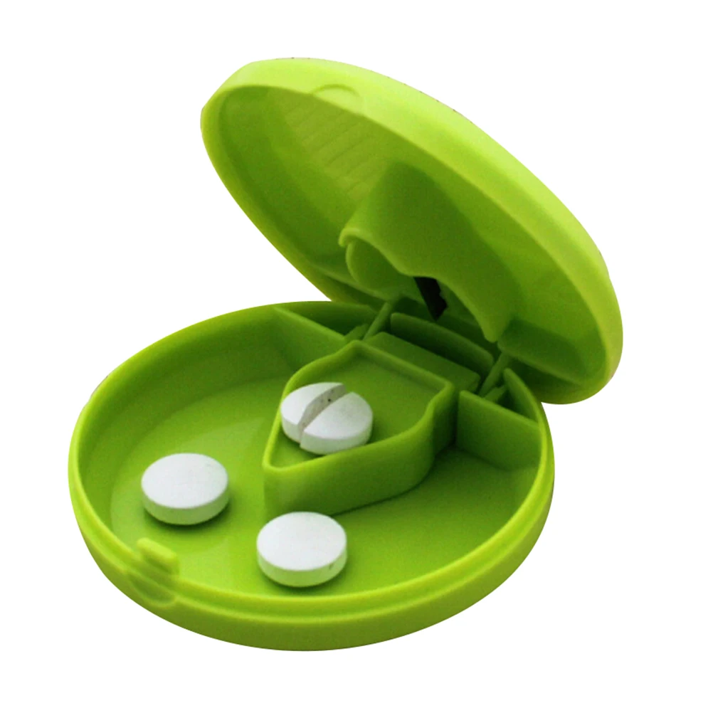 

Portable Pill Dispenser Medicine Pill Cutter PP Material Pill Case Capsule Holder Hold Storage Box Divider 1PC 3 Colors