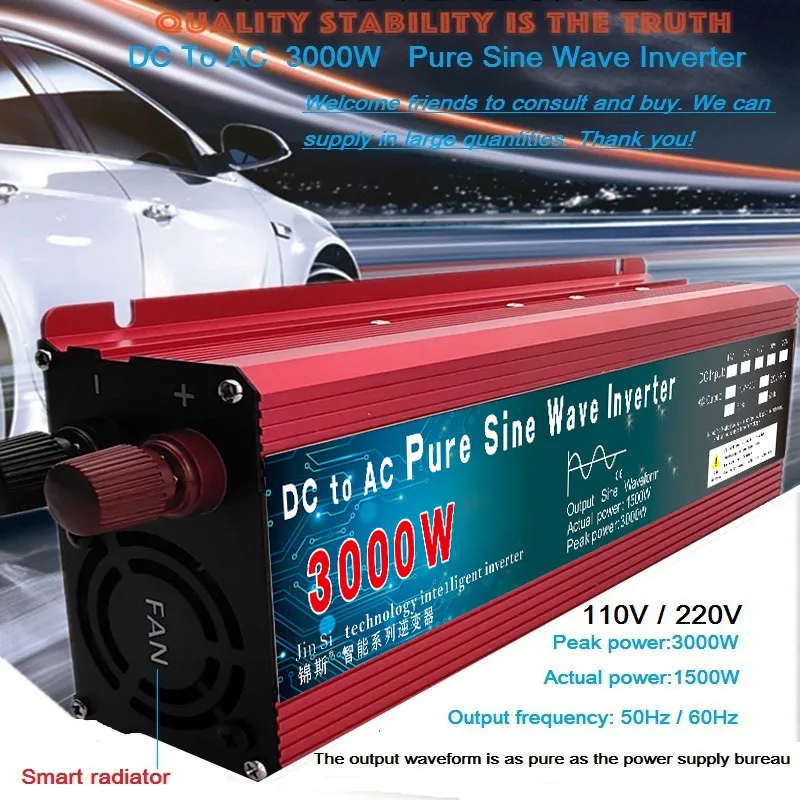 Pure Sine Wave Inverter DC 12v/24v To AC 110V/220V 1000W 3000W 5000W Portable Power Bank Converter Solar Inverter
Pure Sine Wave Inverter DC 12v/24v To AC 110V/220V 1000W 3000W 5000W Portable Power Bank Converter Solar Inverter