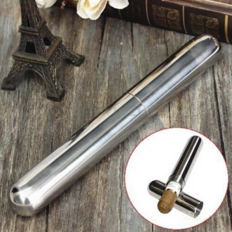 Metal Ciga Tube Case Cigarettes Sealed Holder Portable Container Pocket Box Storage Male Decoration Stainless Steel Gift 17cm
Metal Ciga Tube Case Cigarettes Sealed Holder Portable Container Pocket Box Storage Male Decoration Stainless Steel Gift 17cm
