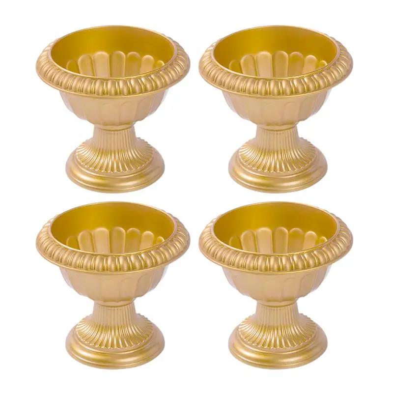 4Pcs Flower Pot Gold Vase Urn Flower Pots Outdoor Tiny Planter Wedding Trumpet Stand Pillar European Wedding Pillar Flowerpot
4Pcs Flower Pot Gold Vase Urn Flower Pots Outdoor Tiny Planter Wedding Trumpet Stand Pillar European Wedding Pillar Flowerpot