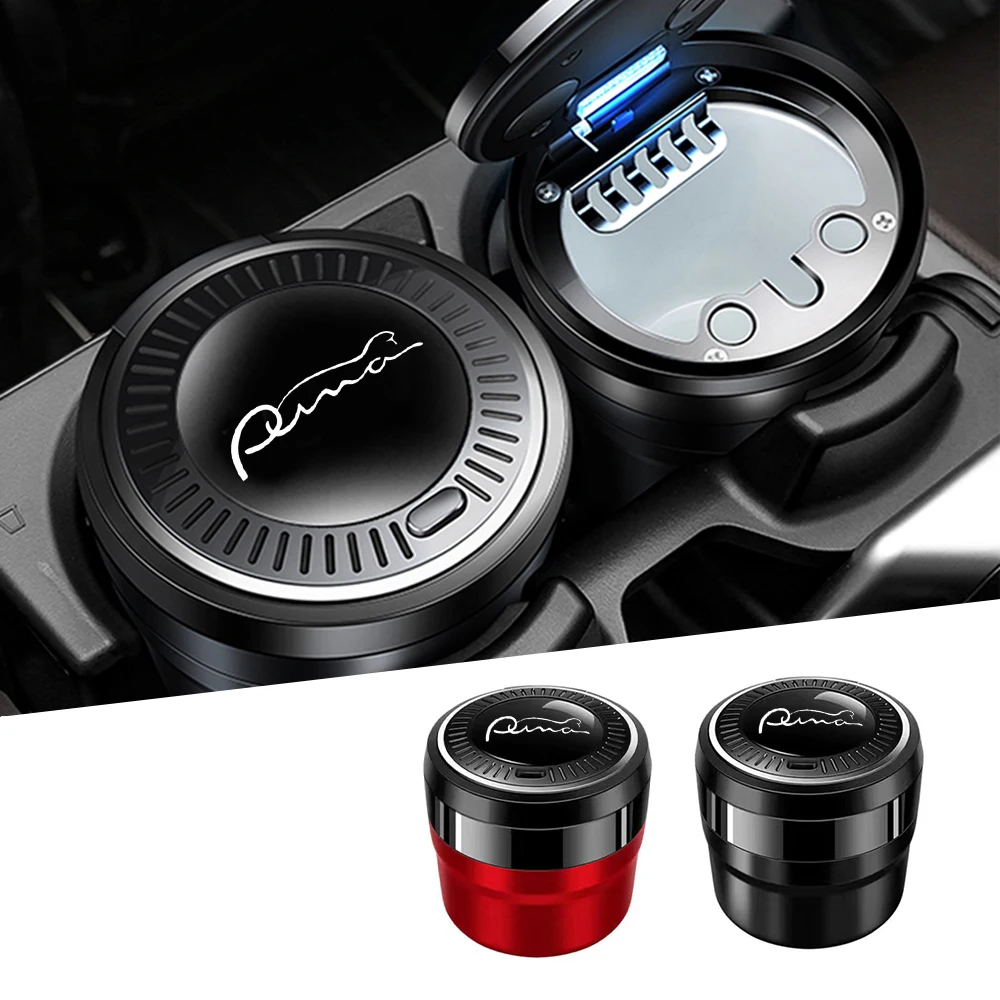 

Car Ashtray with LED Light Cigarette Cigar Ash Tray Container Smoke Ash Cylinder Smoke Cup for Ford PUMA Styling Accessories