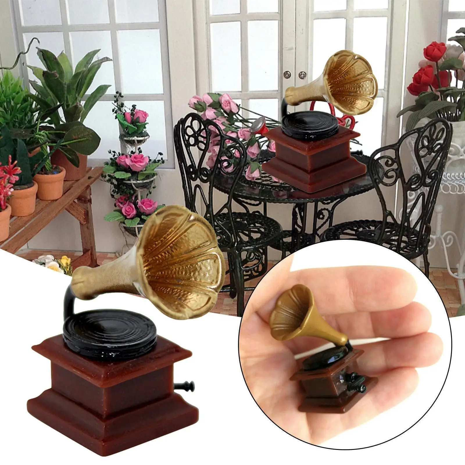 Миниатюрный фонограф, миниатюрные весы для кукольного домика, искусственные украшения для кукольного дома, настольные украшения W8m1 
Миниатюрный фонограф, миниатюрные весы для кукольного домика, искусственные украшения для кукольного дома, настольные украшения W8m1