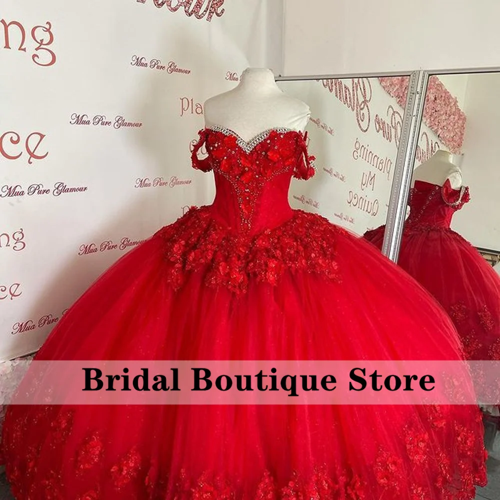 Attractive Red Quinceanera Dresses Off Shoulder Flowers Appliques Beaded Ball Gown Lace-Up Sweet 16 Dress Vestidos De 15 Años
Attractive Red Quinceanera Dresses Off Shoulder Flowers Appliques Beaded Ball Gown Lace-Up Sweet 16 Dress Vestidos De 15 Años