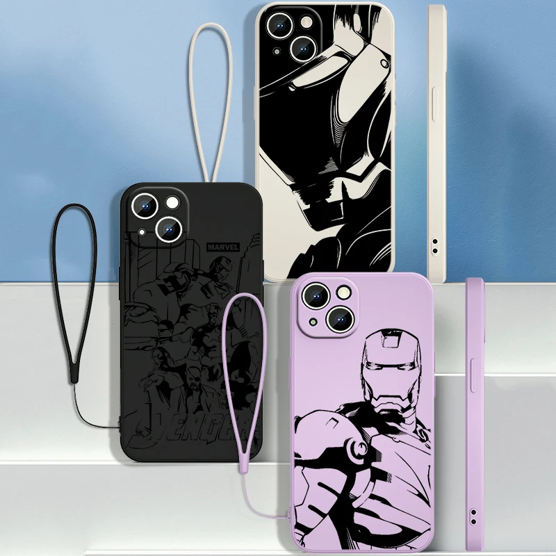Marvel Avengers Iron Man For Apple iPhone 13 12 11 Pro Max mini XS XR X 8 7 Plus Liquid Rope Phone Case Capa Cover
Marvel Avengers Iron Man For Apple iPhone 13 12 11 Pro Max mini XS XR X 8 7 Plus Liquid Rope Phone Case Capa Cover