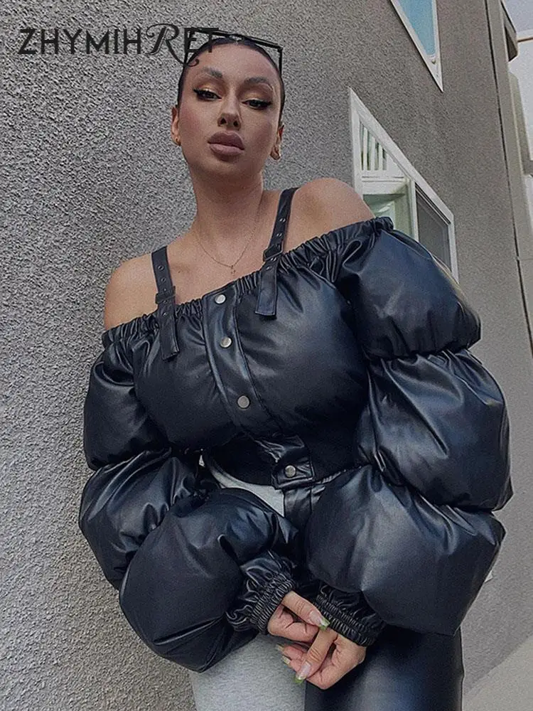 Пуховик женский зимний с рукавами-фонариками и воротником-лодочкой 
Пуховик женский зимний с рукавами-фонариками и воротником-лодочкой