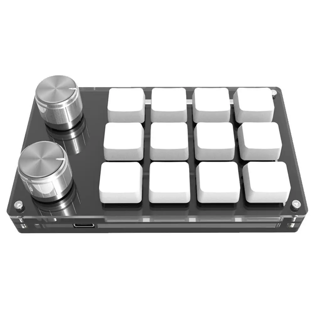 Bluetooth USB Custom Mini Keyboard 2 Knob 12 Keys Programming Macro For Gaming Photoshop Keypad Mechanical Keyboard
Bluetooth USB Custom Mini Keyboard 2 Knob 12 Keys Programming Macro For Gaming Photoshop Keypad Mechanical Keyboard