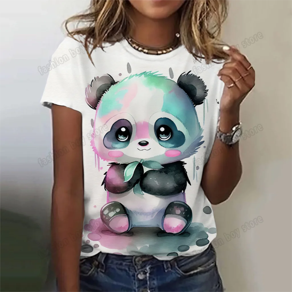 Summer Girls T-shirt Women T Shirt O-neck 3d Cute Panda Print Tees Y2k Ladies Kawaii Fashion Short-sleeve Street Casual Pullover
Summer Girls T-shirt Women T Shirt O-neck 3d Cute Panda Print Tees Y2k Ladies Kawaii Fashion Short-sleeve Street Casual Pullover