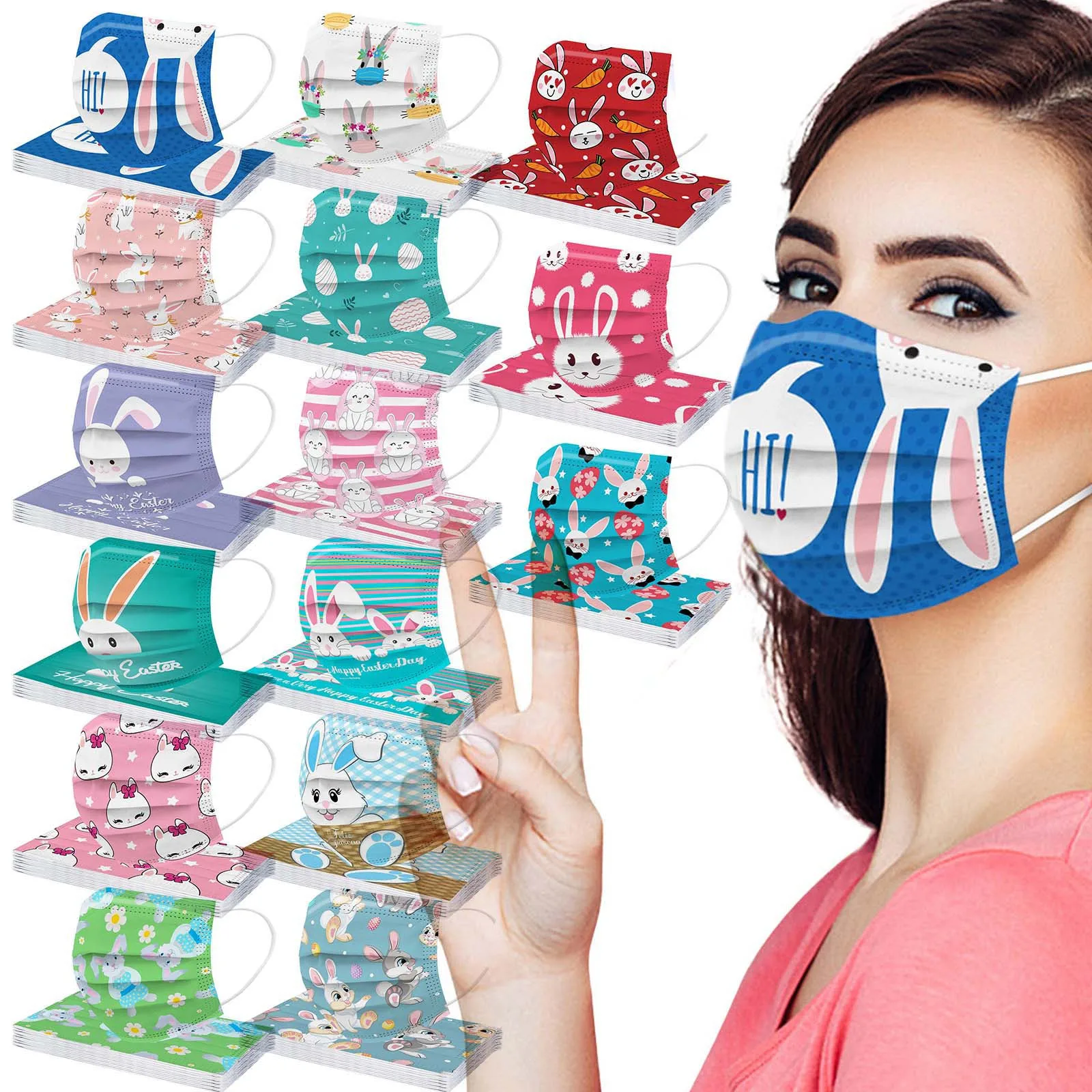 10PC Rabbit Print Adult Facemask Easter Mask Disposable Man Women Face Mask 3Ply Ear Loop Fashion Men Women Mask Mascarilla 
10PC Rabbit Print Adult Facemask Easter Mask Disposable Man Women Face Mask 3Ply Ear Loop Fashion Men Women Mask Mascarilla