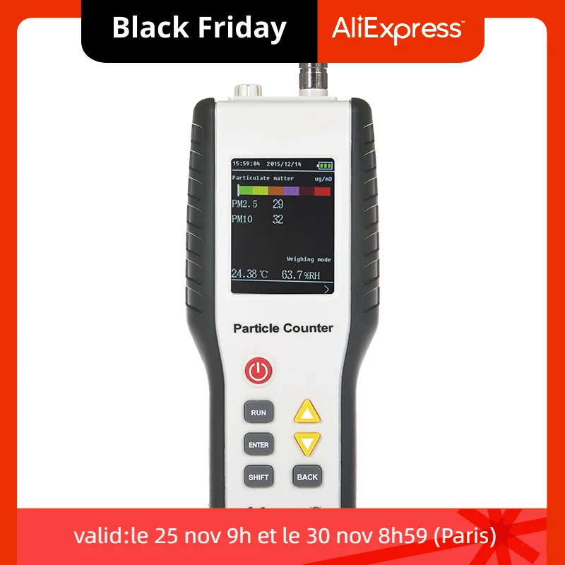 HT-9600 Particle Counter Air Quality Detector for Monitoring Air Quality PM 2.5 Monitor
HT-9600 Particle Counter Air Quality Detector for Monitoring Air Quality PM 2.5 Monitor