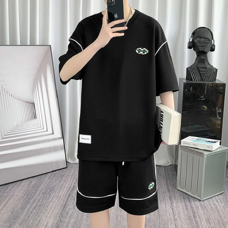 2022 Summer Short-sleeved Color-blocking Sports Suit Men's Fashion Couple T-shirt Shorts Casual Suit Sportswear Two-piece Suit
2022 Summer Short-sleeved Color-blocking Sports Suit Men's Fashion Couple T-shirt Shorts Casual Suit Sportswear Two-piece Suit