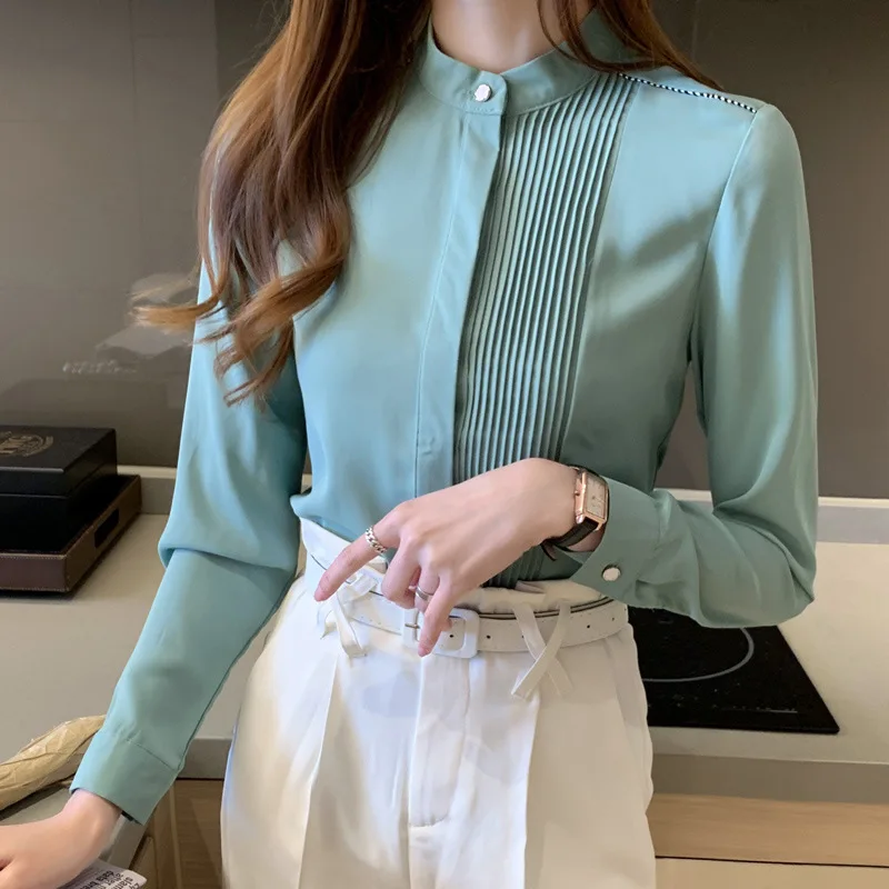 Long Sleeve Chiffon Blouse Shirt Tops Blouse Women Blusas Mujer De Moda Korean Stand Collar Office Blouse Y2k Women Trendy Blusa
Long Sleeve Chiffon Blouse Shirt Tops Blouse Women Blusas Mujer De Moda Korean Stand Collar Office Blouse Y2k Women Trendy Blusa
