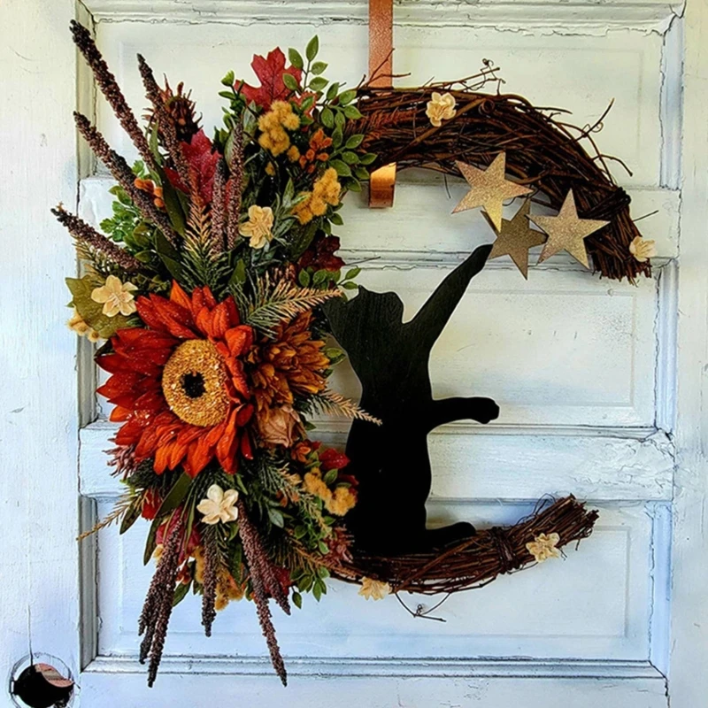 Halloween Wreath Moon Hanging Garland Ornament Pendant for Thanksgiving Fall Autumn Decoration Housewarming Gift
Halloween Wreath Moon Hanging Garland Ornament Pendant for Thanksgiving Fall Autumn Decoration Housewarming Gift