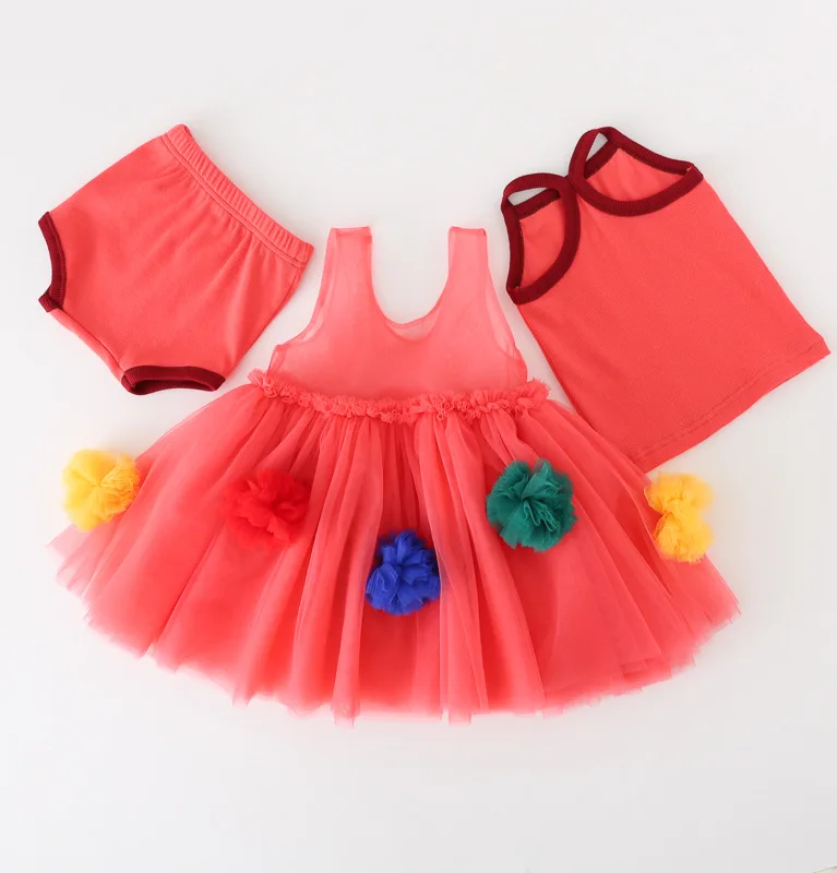 New Baby Girls Clothes Set Summer Vest+Cute Bath Ball Mesh Dress+shorts Infant Fashion Clothes Suit 3 Pcs Performance Clothing
New Baby Girls Clothes Set Summer Vest+Cute Bath Ball Mesh Dress+shorts Infant Fashion Clothes Suit 3 Pcs Performance Clothing