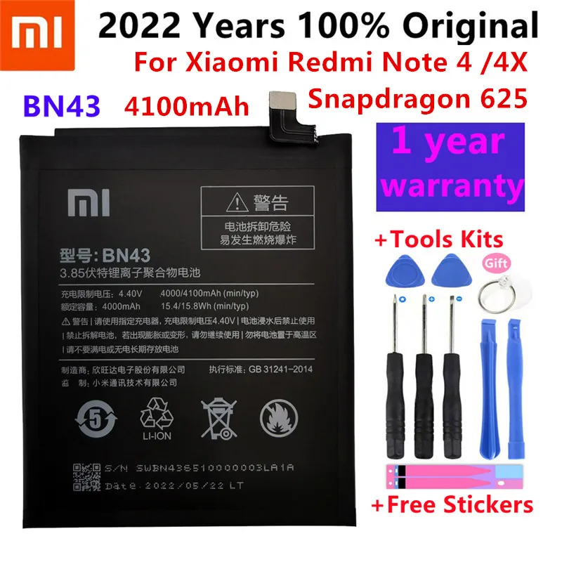 2022 100% оригинальный аккумулятор BN43 4100 мАч для Xiaomi Redmi Note 4X Snapdragon 625 / Note 4 глобальная версия, аккумулятор Snapdragon 625
2022 100% оригинальный аккумулятор BN43 4100 мАч для Xiaomi Redmi Note 4X Snapdragon 625 / Note 4 глобальная версия, аккумулятор Snapdragon 625